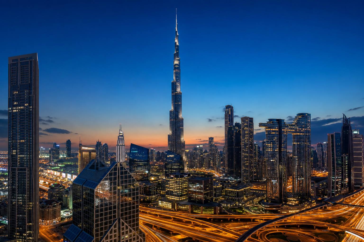 Dubai skyline with Burj Khalifa representing UAE markets